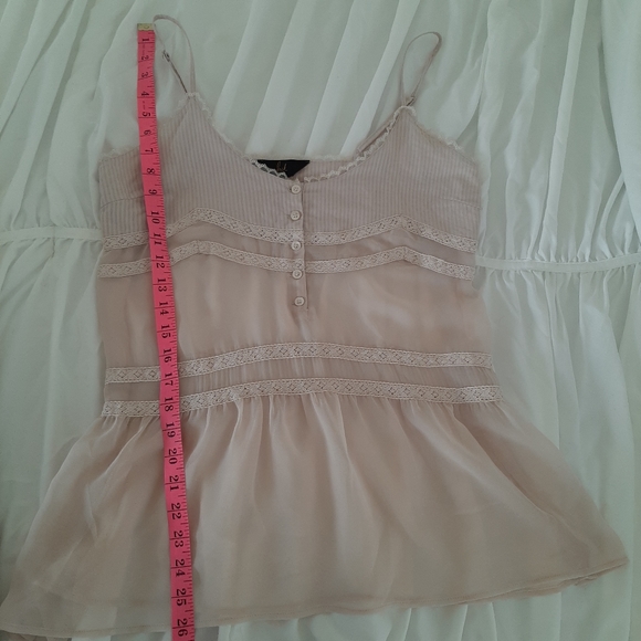 JACK by BB Dakota Cream Lace Accent Semi Sheer Camisole Tank Top Size L - Picture 9 of 9